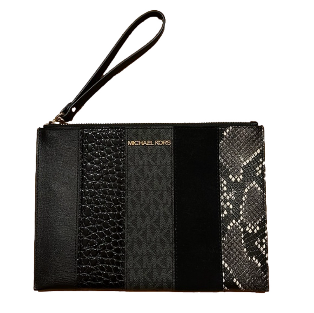 Michael Kors MK Jet Set Travel Zip Clutch Wristlet - Black